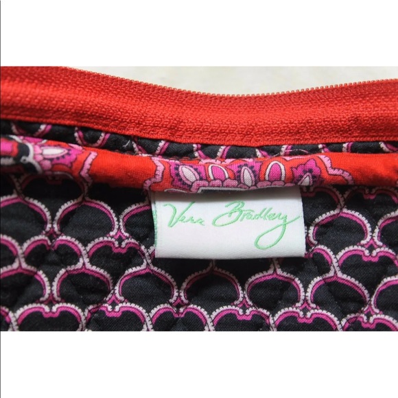 Vera Bradley Quilted Red Paisley Laptop Bag Front Zipper Pocket Sz 16 - Picture 4 of 9